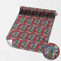 Santa Guinea Pig Starry Night Inspired Wrapping Paper Roll Funny Christmas Gift - Wonder Print Shop