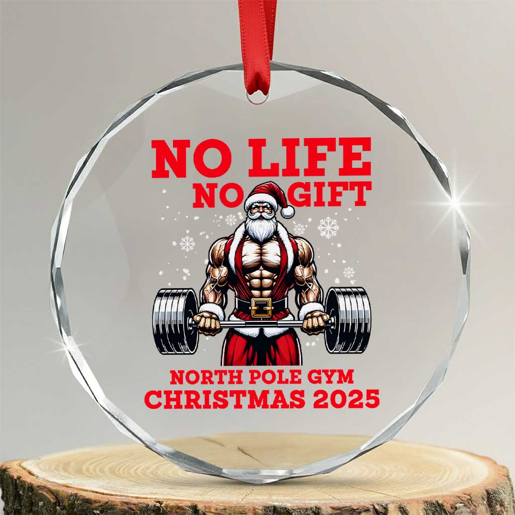 Santa Gym Christmas Crystal Glass Ornament Lifting Swole Santa Ugly Xmas - Wonder Print Shop