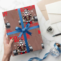 Santa Gym Christmas Wrapping Paper Roll Lifting Swole Santa Ugly Xmas - Wonder Print Shop