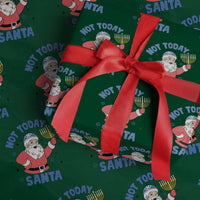 Santa Hanukkah Wrapping Paper Roll Not Today Santa Chanukah Jewish Festival Jew