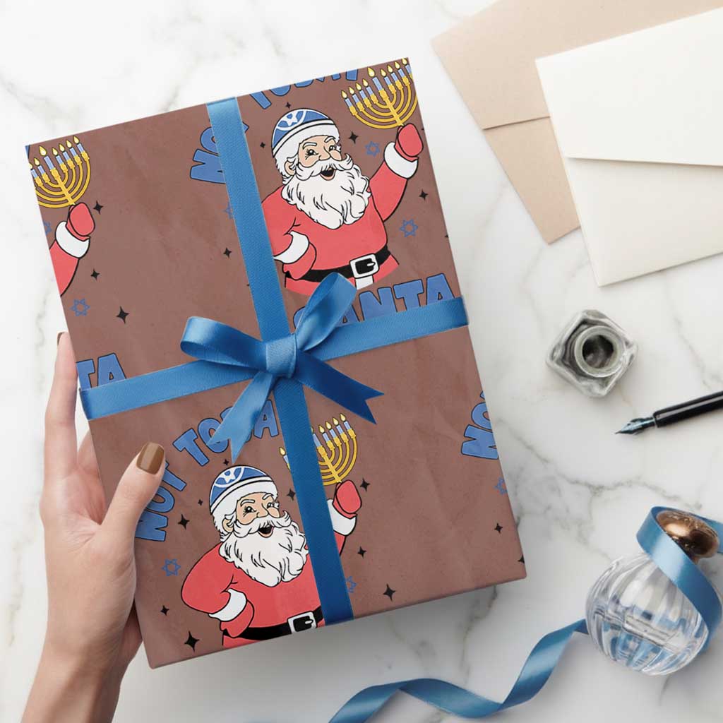 Santa Hanukkah Wrapping Paper Roll Not Today Santa Chanukah Jewish Festival Jew