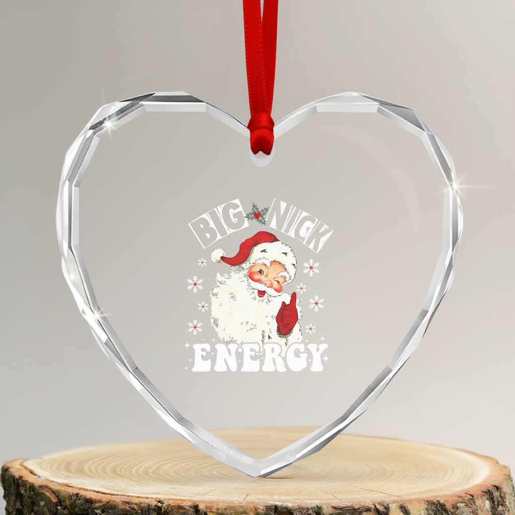 Santa Heart Crystal Glass Ornament Big Nick Energy - Wonder Print Shop