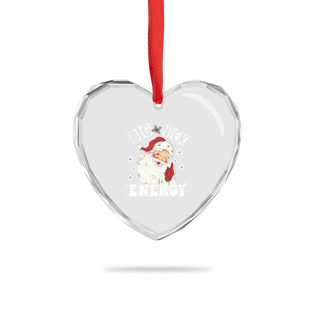 Santa Heart Crystal Glass Ornament Big Nick Energy - Wonder Print Shop