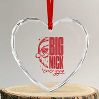 Santa Heart Crystal Glass Ornament Fun Retro Big Nick Energy - Wonder Print Shop