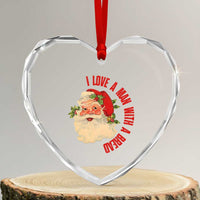 Santa Heart Crystal Glass Ornament Fun Retro I Love A Man With A Beard - Wonder Print Shop