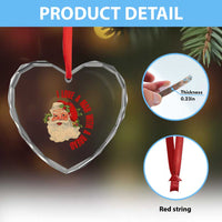 Santa Heart Crystal Glass Ornament Fun Retro I Love A Man With A Beard - Wonder Print Shop