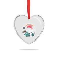 Santa Heart Crystal Glass Ornament I Do It For The Ho's - Wonder Print Shop