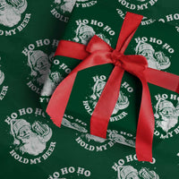Santa Ho Ho Hold My Beer Wrapping Paper Roll Funny Xmas In July Summer Xmas - Wonder Print Shop