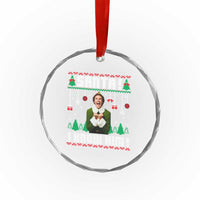 Santa I Know Him Crystal Glass Ornament Funny Elf Christmas - Wonder Print Shop