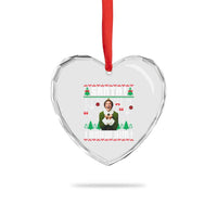 Santa I Know Him Heart Crystal Glass Ornament Funny Elf Christmas - Wonder Print Shop