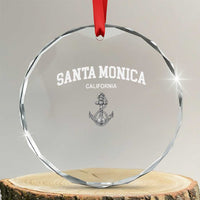 Santa Monica CA California Travel Souvenir Crystal Glass Ornament