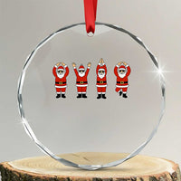 Santa O-H-I-O State Crystal Glass Ornament Funny Santa Christmas Ohio Midwestern Party Team - Wonder Print Shop