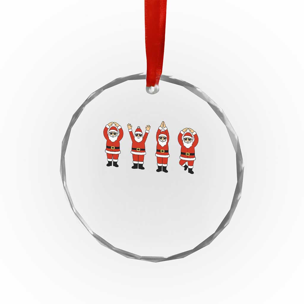 Santa O-H-I-O State Crystal Glass Ornament Funny Santa Christmas Ohio Midwestern Party Team - Wonder Print Shop
