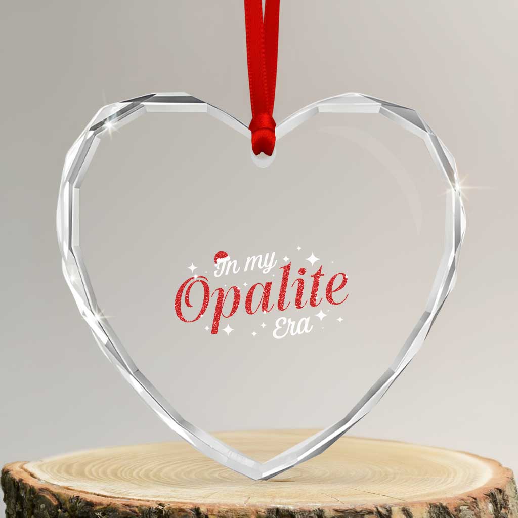 Santa Opalite Christmas Heart Crystal Glass Ornament - Wonder Print Shop