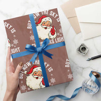 Santa Opalite Christmas Wrapping Paper Roll But Now The Sky Is Xmas Light - Wonder Print Shop