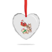 Santa Pig Sleigh Crew Heart Crystal Glass Ornament Funny Christmas Pig Lover Gift - Wonder Print Shop