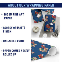 Santa Pig Sleigh Crew Wrapping Paper Roll Funny Christmas Pig Lover Gift - Wonder Print Shop