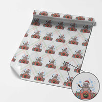 Santa Seal Playing Ice Hockey Wrapping Paper Roll Funny Christmas Gift - Wonder Print Shop