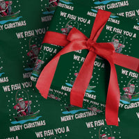 Santa Xmas Boat Fishing Wrapping Paper Roll We Fish You A Merry Xmas Fisherman