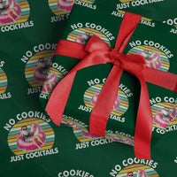Santa Xmas In July Wrapping Paper Roll No Cookies Just Cocktails Flamingo Summer Beach Hawaii - Wonder Print Shop