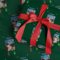 Santa Xmas Meme Wrapping Paper Roll Reindeer Video Call - Wonder Print Shop