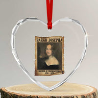 Sarah Josepha Hale Heart Crystal Glass Ornament Mother Of Thanksgiving - Wonder Print Shop