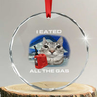 Sarcastic Cat Meme Crystal Glass Ornament Funny Retro I Eated All The Gas Gen Z Humor - Wonder Print Shop