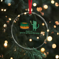 Sarcastic Cat Meme Crystal Glass Ornament Weirdcore Dark Humor - Wonder Print Shop