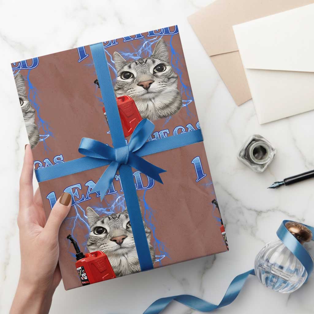 Sarcastic Cat Meme Wrapping Paper Roll I Eated All The Gas Gen Z Humor Bootleg - Wonder Print Shop