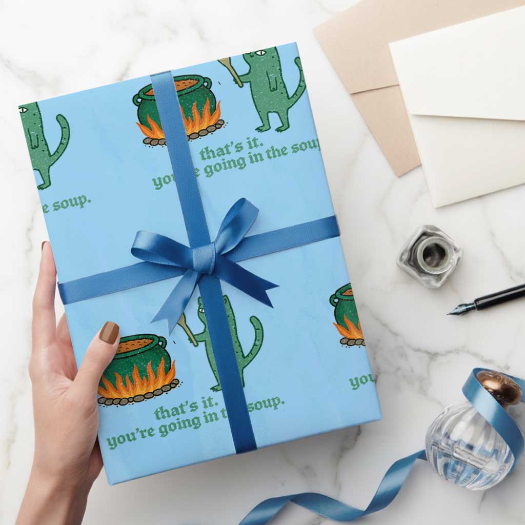 Sarcastic Cat Meme Wrapping Paper Roll Weirdcore Dark Humor - Wonder Print Shop