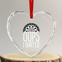 Sarcastic Dartist Gift Heart Crystal Glass Ornament Funny Oops I Darted Darts Lover - Wonder Print Shop