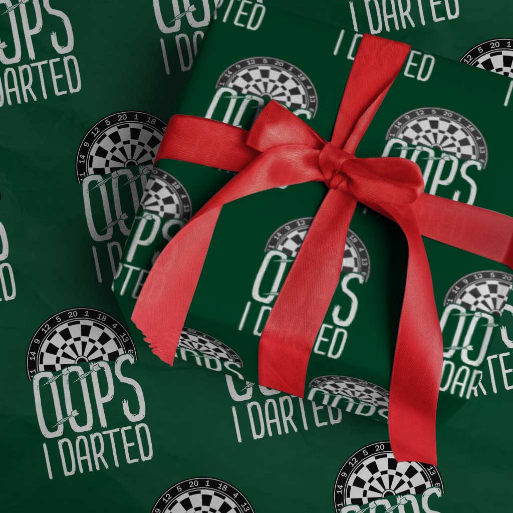 Sarcastic Dartist Gift Wrapping Paper Roll Funny Oops I Darted Darts Lover - Wonder Print Shop