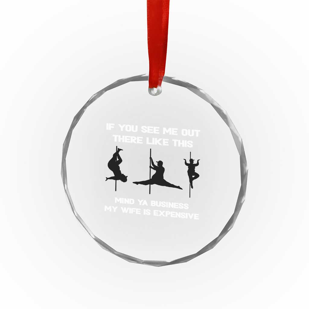 Sarcastic Husband Crystal Glass Ornament Mind Your Business My Wife Is Expensive - Wonder Print Shop