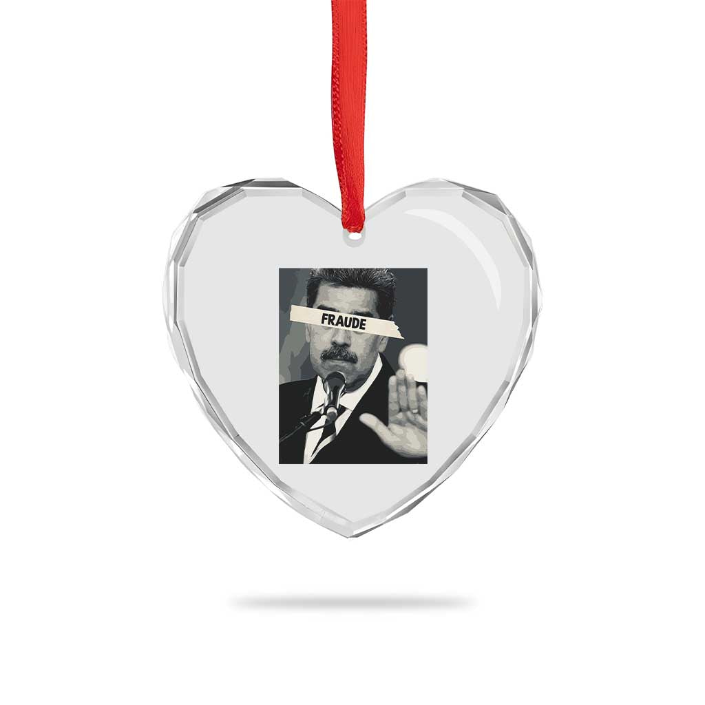 Sarcastic Maduro Fraude Heart Crystal Glass Ornament Corruption Venezuela Political Satire - Wonder Print Shop