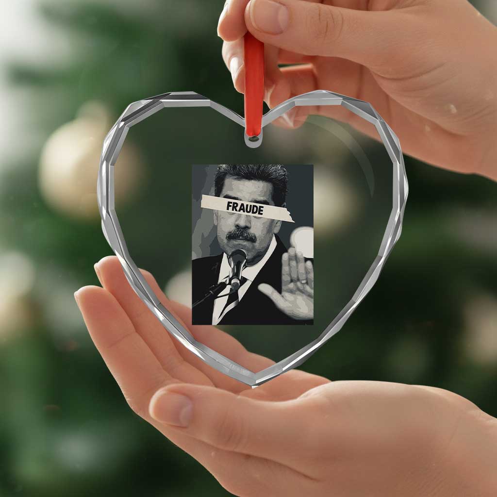 Sarcastic Maduro Fraude Heart Crystal Glass Ornament Corruption Venezuela Political Satire - Wonder Print Shop