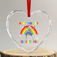 Sarcastic Skeleton Heart Crystal Glass Ornament Have The Day You Voted For - Wonder Print Shop