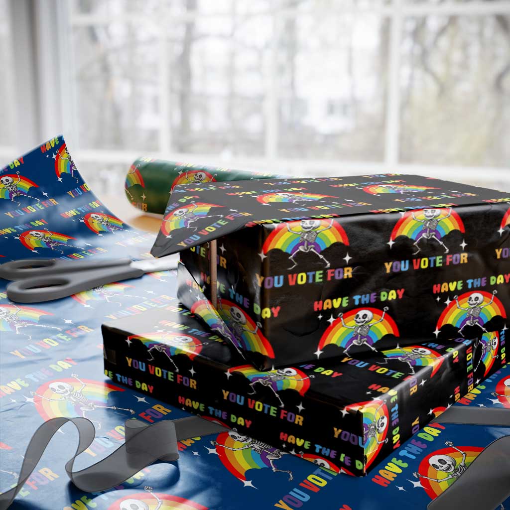 Sarcastic Skeleton Wrapping Paper Roll Have The Day You Voted For - Wonder Print Shop