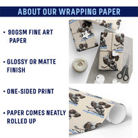 Sasquatch On Ice Wrapping Paper Roll Funny Bigfoot Hockey Player Gift - Wonder Print Shop