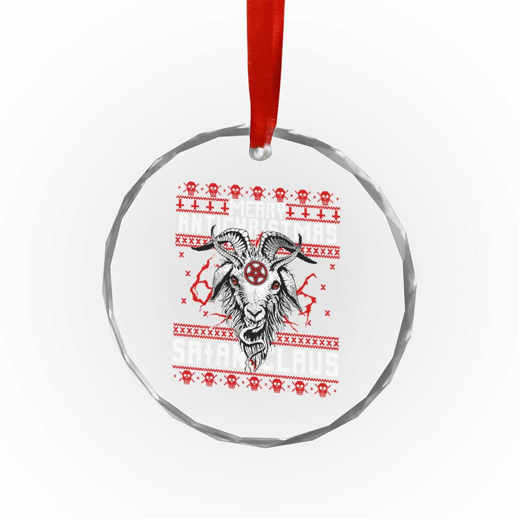 Satan Claus Merry Antichristmas Crystal Glass Ornament Goth Ugly Christmas Sweater Pentagram Evil Pajama TS10