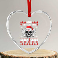 Satan Claus Skull Antichristmas Heart Crystal Glass Ornament Dark Humor Holiday 666 Skull and Horns - Wonder Print Shop