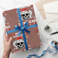 Satan Claus Skull Antichristmas Wrapping Paper Roll Dark Humor Holiday 666 Skull and Horns - Wonder Print Shop