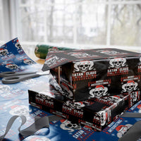 Satan Claus Skull Antichristmas Wrapping Paper Roll Dark Humor Holiday 666 Skull and Horns - Wonder Print Shop
