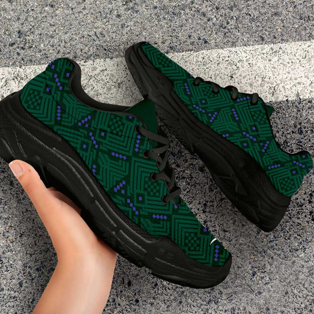 Saudi Arabia 2026 Football Chunky Sneakers Green Falcons National Pattern Inspired - Wonder Print Shop