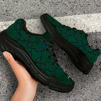 Saudi Arabia 2026 Football Chunky Sneakers Green Falcons National Pattern Inspired - Wonder Print Shop