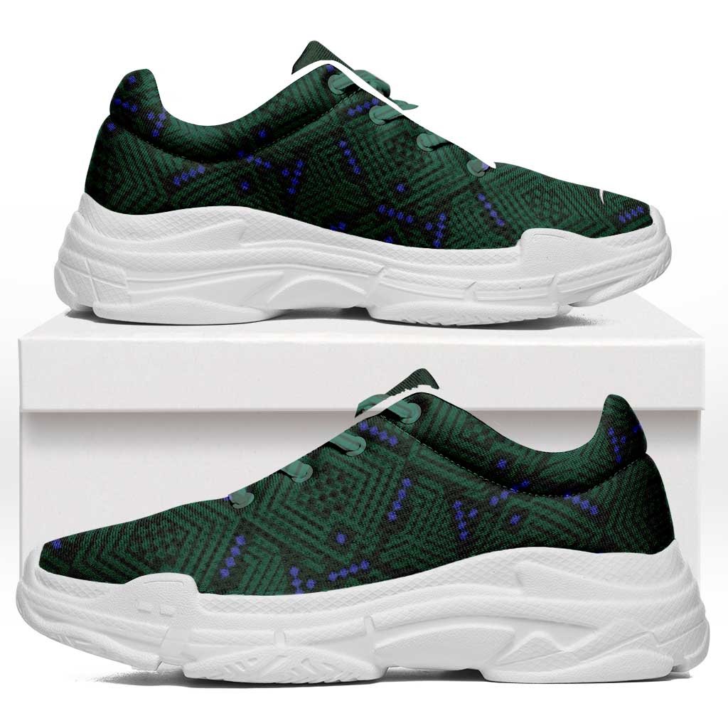 Saudi Arabia 2026 Football Chunky Sneakers Green Falcons National Pattern Inspired - Wonder Print Shop
