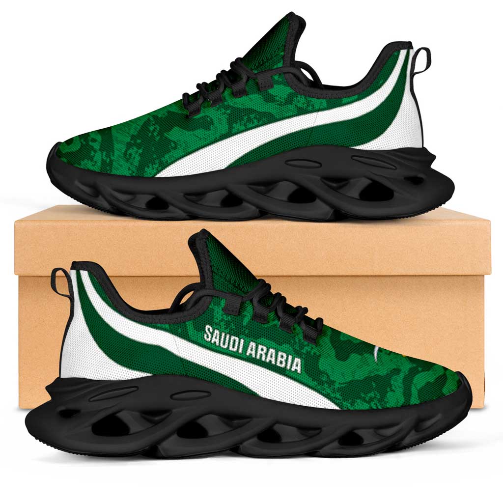 Saudi Arabia 2026 Football Clunky Sneakers Go Green One National Pattern Inspired - Wonder Print Shop