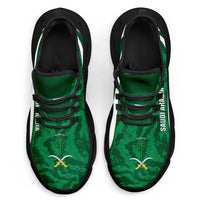 Saudi Arabia 2026 Football Clunky Sneakers Go Green One National Pattern Inspired - Wonder Print Shop