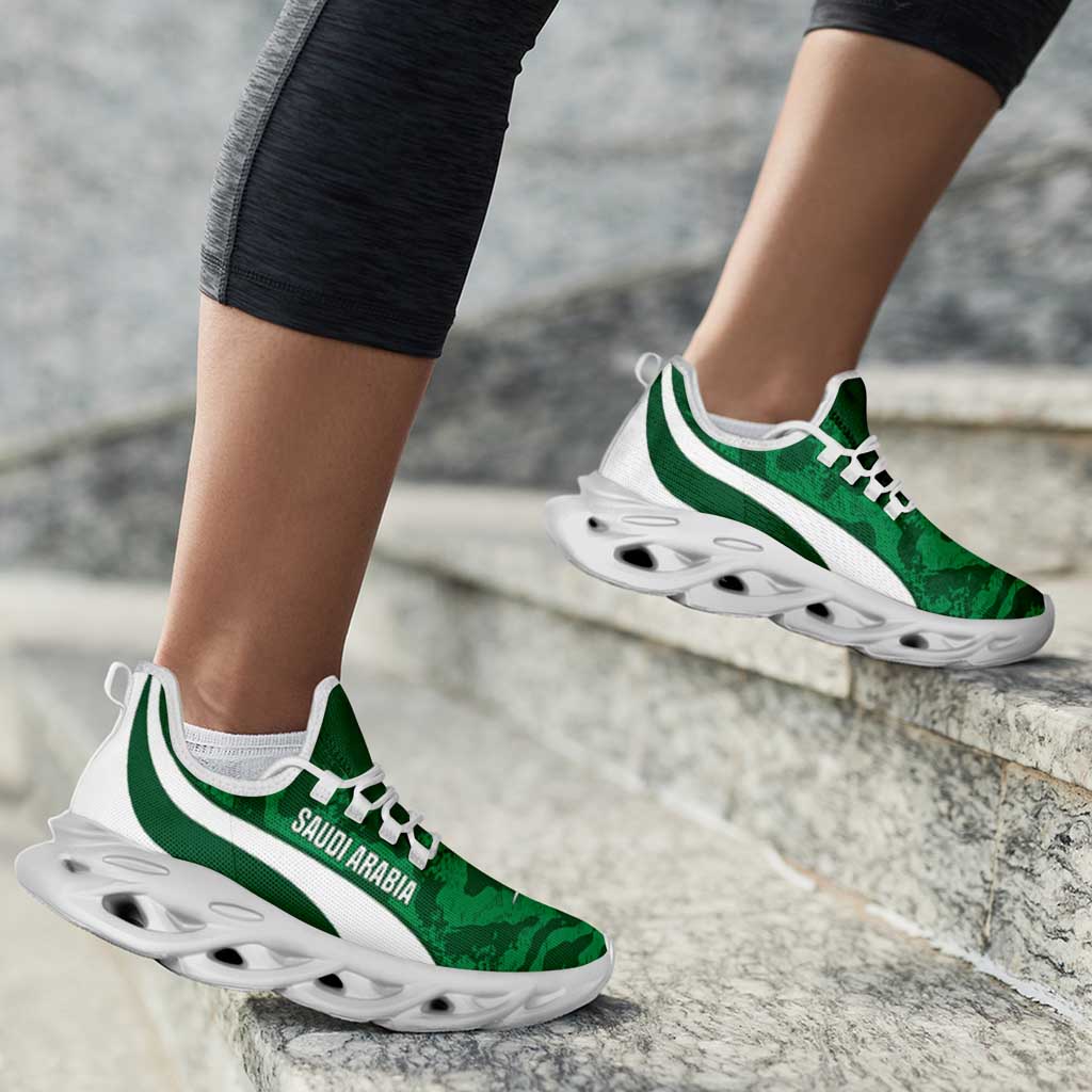 Saudi Arabia 2026 Football Clunky Sneakers Go Green One National Pattern Inspired - Wonder Print Shop