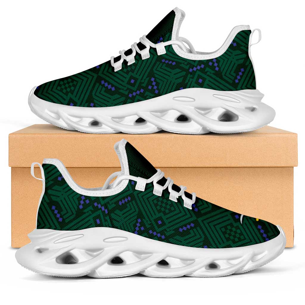 Saudi Arabia 2026 Football Clunky Sneakers Green Falcons National Pattern Inspired - Wonder Print Shop