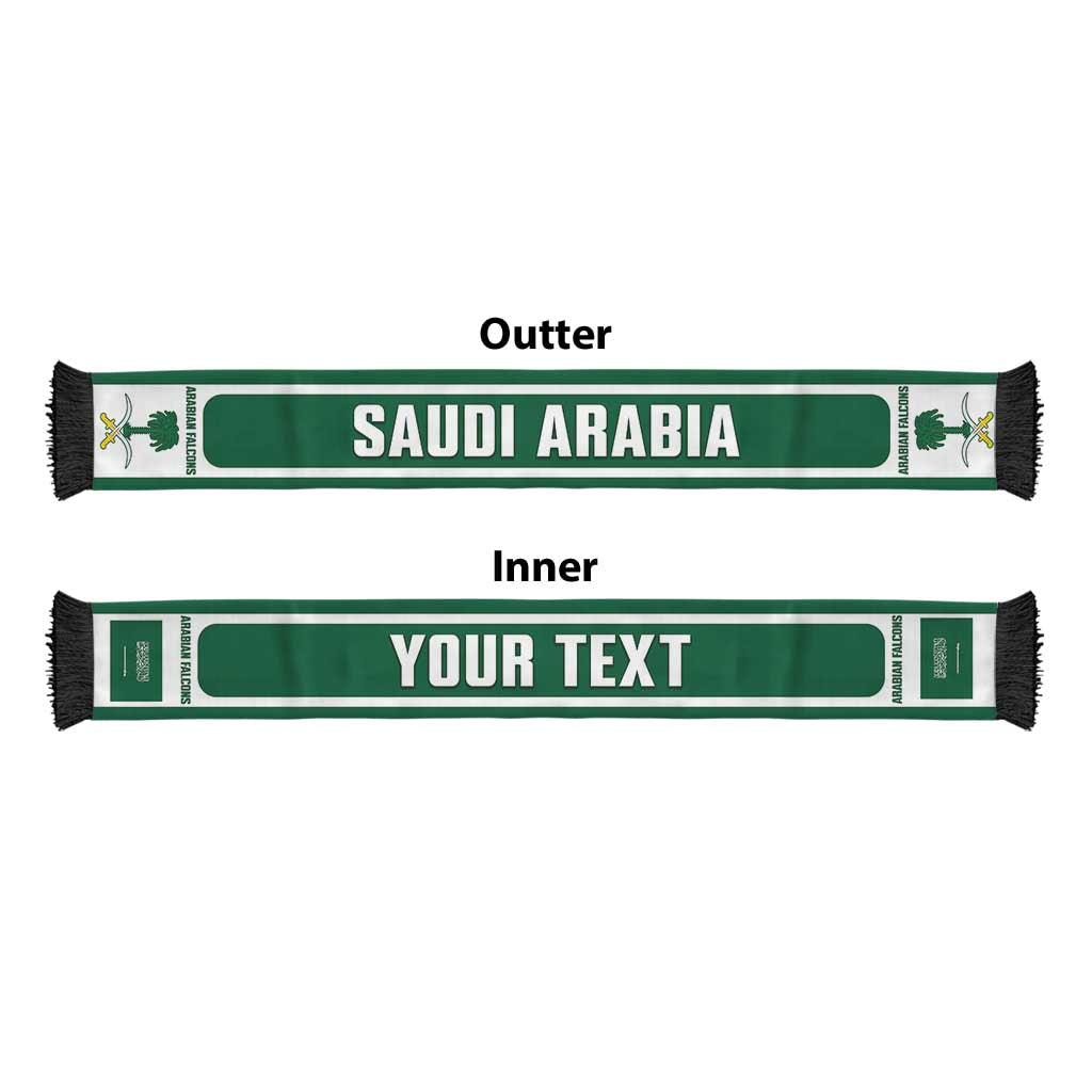 Saudi Arabia 2026 Football Personalised Soccer Scarf Come On Arabian Falcons